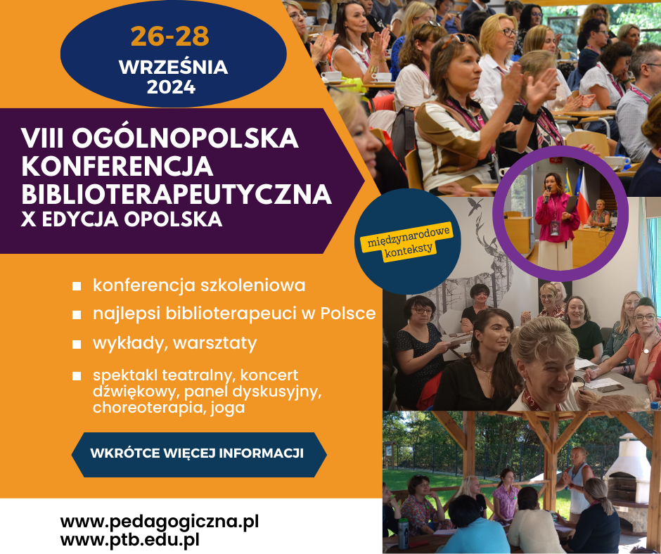 VIII Ogólnopolska Konferencja Biblioterapeutyczna - zaproszenie